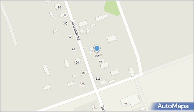Dąbrowa Białostocka, Jasionówka, 105, mapa Dąbrowa Białostocka