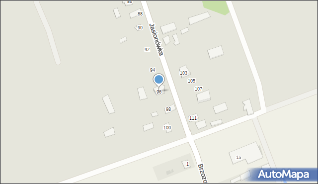 Dąbrowa Białostocka, Jasionówka, 96, mapa Dąbrowa Białostocka