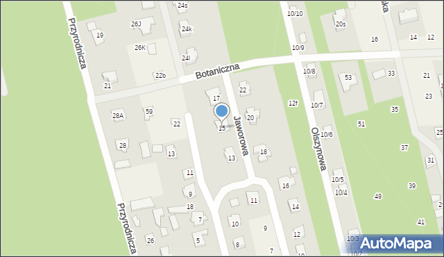 Dąbrowa Chotomowska, Jaworowa, 15, mapa Dąbrowa Chotomowska