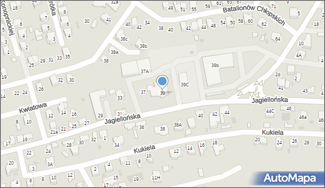 Dąbrowa Tarnowska, Jagiellońska, 39, mapa Dąbrowa Tarnowska