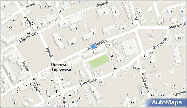 Dąbrowa Tarnowska, Jagiellońska, 4, mapa Dąbrowa Tarnowska