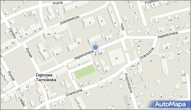 Dąbrowa Tarnowska, Jagiellońska, 6, mapa Dąbrowa Tarnowska