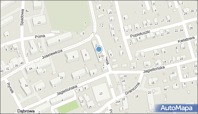 Dąbrowa Tarnowska, Jana, 4, mapa Dąbrowa Tarnowska