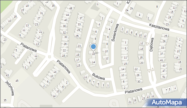 Dąbrówka, Jarzębinowa, 12, mapa Dąbrówka