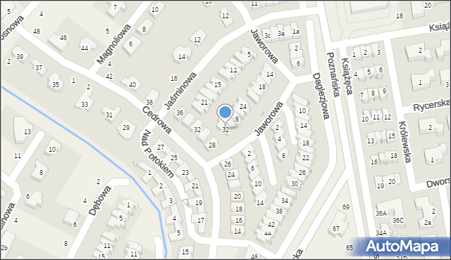 Dąbrówka, Jaworowa, 32, mapa Dąbrówka