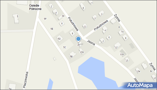 Dąbrówka, Jasna, 10, mapa Dąbrówka