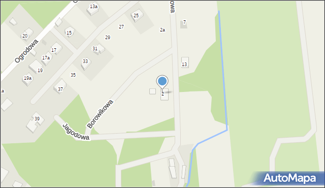 Dąbrówka Leśna, Jagodowa, 2, mapa Dąbrówka Leśna