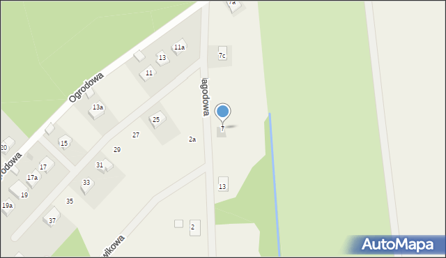 Dąbrówka Leśna, Jagodowa, 7, mapa Dąbrówka Leśna