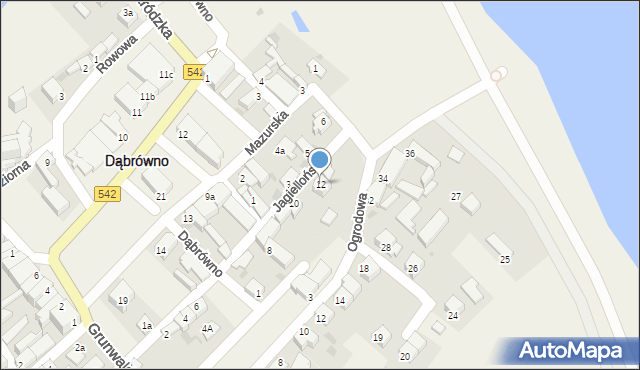 Dąbrówno, Jagiellońska, 12, mapa Dąbrówno
