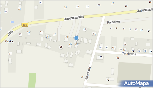 Dachnów, Jarosławska, 19, mapa Dachnów