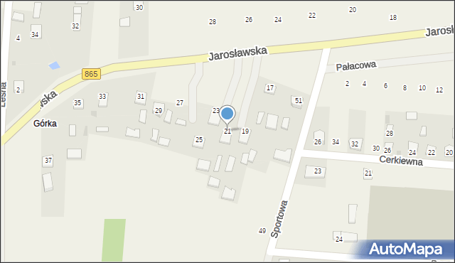 Dachnów, Jarosławska, 21, mapa Dachnów