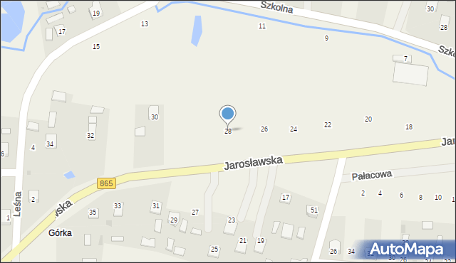 Dachnów, Jarosławska, 28, mapa Dachnów