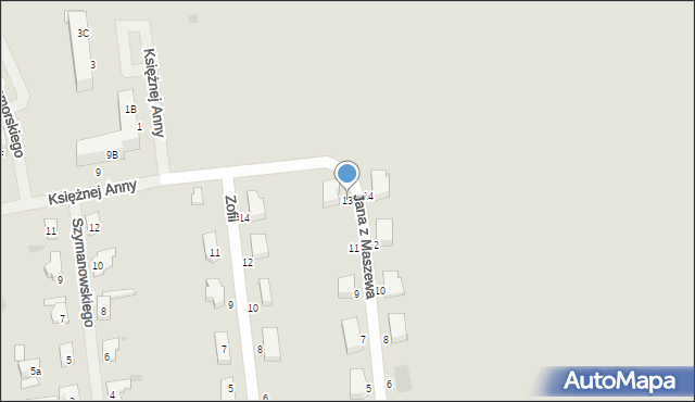 Darłowo, Jana z Maszewa, 13, mapa Darłowo