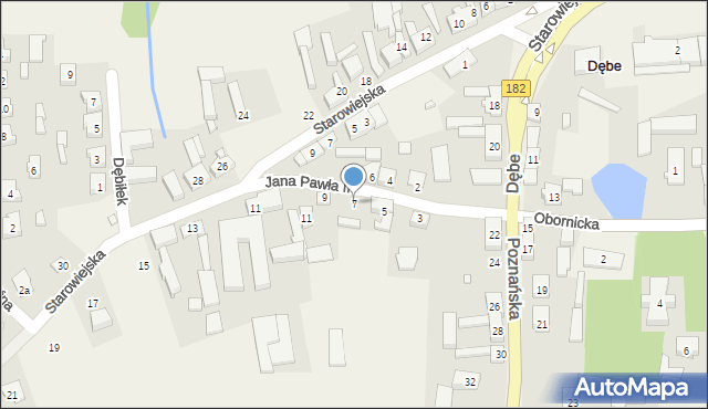 Dębe, Jana Pawła II, 7, mapa Dębe