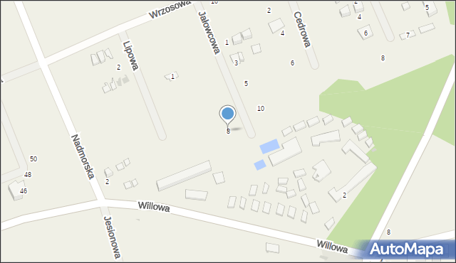 Dębina, Jałowcowa, 8, mapa Dębina