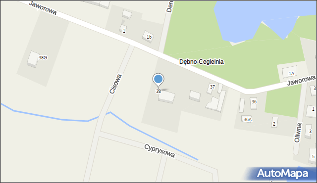 Dębno, Jaworowa, 12, mapa Dębno