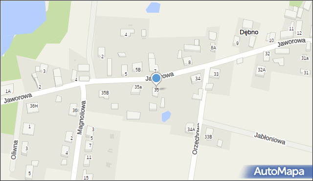 Dębno, Jaworowa, 32, mapa Dębno