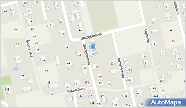 Długołęka, Jarzębinowa, 18, mapa Długołęka