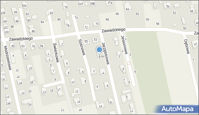 Długołęka, Jarzębinowa, 2, mapa Długołęka