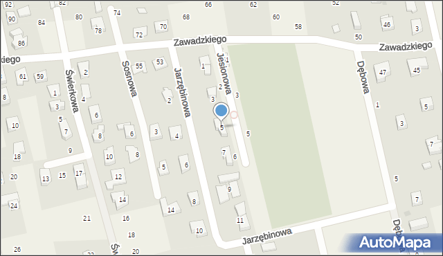 Długołęka, Jarzębinowa, 5, mapa Długołęka