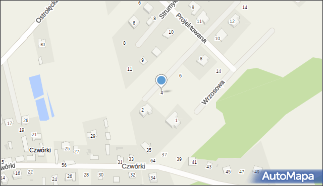 Długosiodło, Jaśminowa, 4, mapa Długosiodło