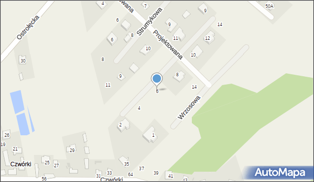 Długosiodło, Jaśminowa, 6, mapa Długosiodło