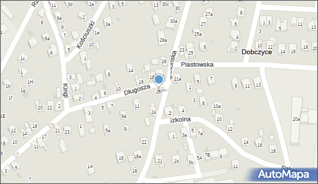 Dobczyce, Jagiellońska, 26, mapa Dobczyce
