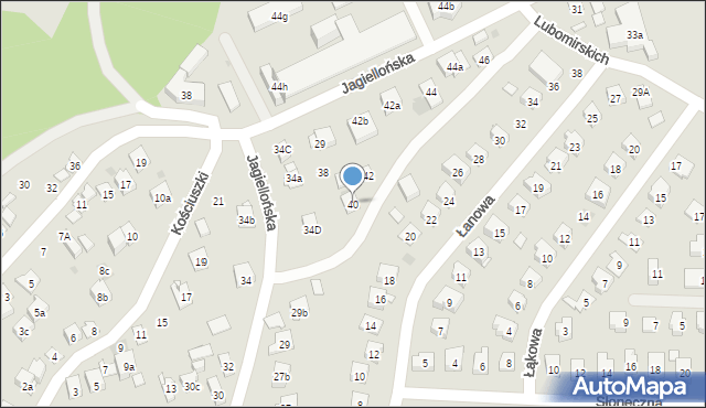 Dobczyce, Jagiellońska, 40, mapa Dobczyce