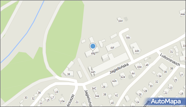 Dobczyce, Jagiellońska, 44g, mapa Dobczyce