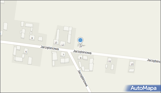 Dobieżyn, Jarzębinowa, 14, mapa Dobieżyn
