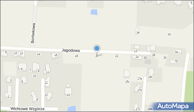 Dobra, Jagodowa, 20, mapa Dobra