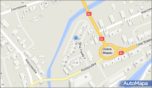 Dobre Miasto, Jana Pawła II, 18, mapa Dobre Miasto