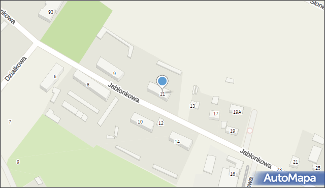 Dobrzelin, Jabłonkowa, 11, mapa Dobrzelin