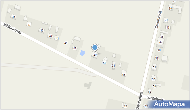 Dobrzelin, Jabłonkowa, 49, mapa Dobrzelin