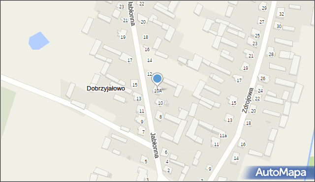 Dobrzyjałowo, Jabłonna, 10A, mapa Dobrzyjałowo