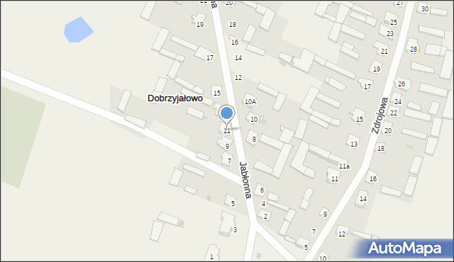 Dobrzyjałowo, Jabłonna, 11, mapa Dobrzyjałowo