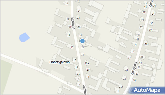 Dobrzyjałowo, Jabłonna, 14, mapa Dobrzyjałowo