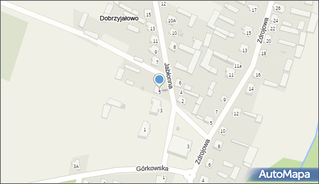 Dobrzyjałowo, Jabłonna, 5, mapa Dobrzyjałowo
