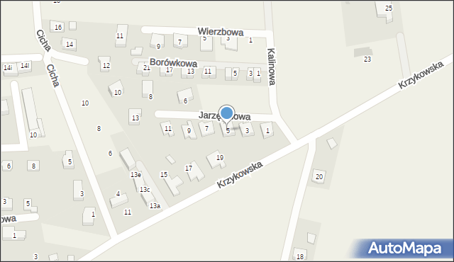 Dobrzykowice, Jarzębinowa, 5, mapa Dobrzykowice