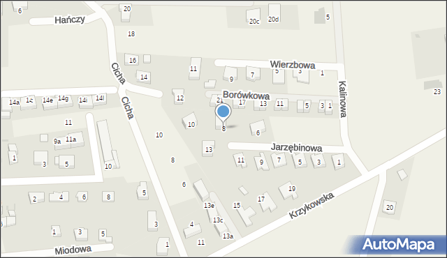 Dobrzykowice, Jarzębinowa, 8, mapa Dobrzykowice