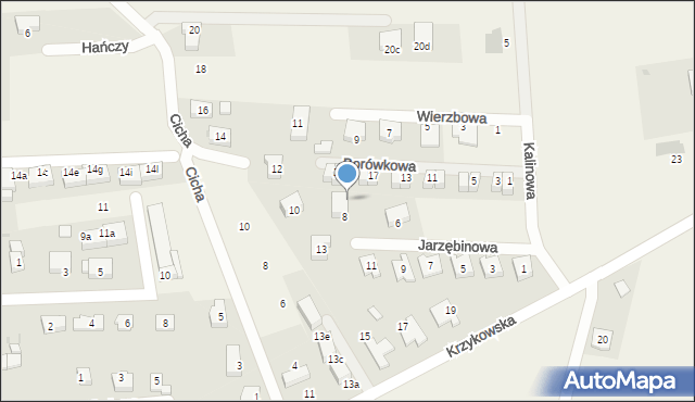 Dobrzykowice, Jarzębinowa, 8b, mapa Dobrzykowice