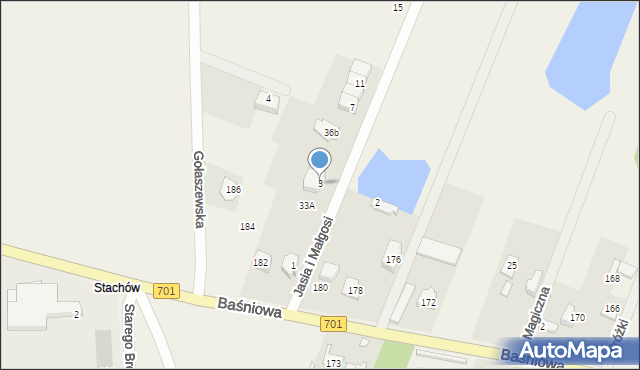 Domaniewek, Jasia i Małgosi, 3, mapa Domaniewek