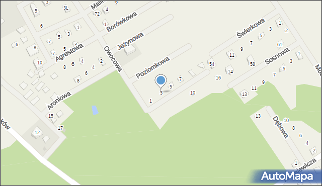 Dominice, Jagodowa, 3, mapa Dominice