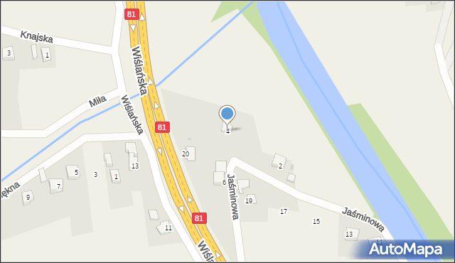 Drogomyśl, Jaśminowa, 4, mapa Drogomyśl