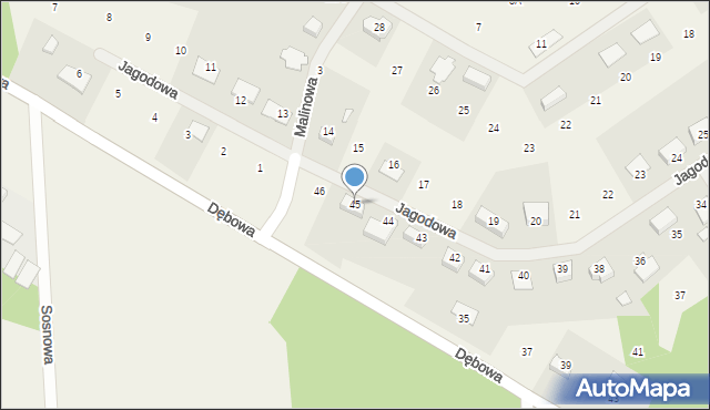 Droszków, Jagodowa, 45, mapa Droszków