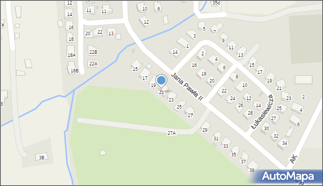 Dukla, Jana Pawła II, 21, mapa Dukla