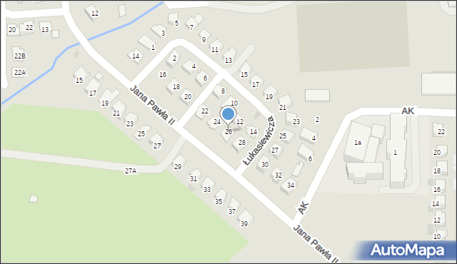 Dukla, Jana Pawła II, 26, mapa Dukla