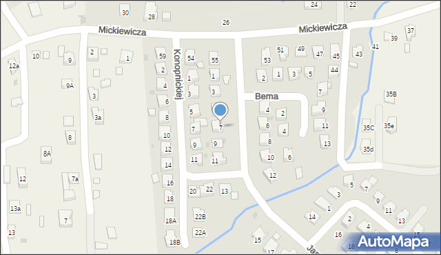 Dukla, Jana Pawła II, 7, mapa Dukla