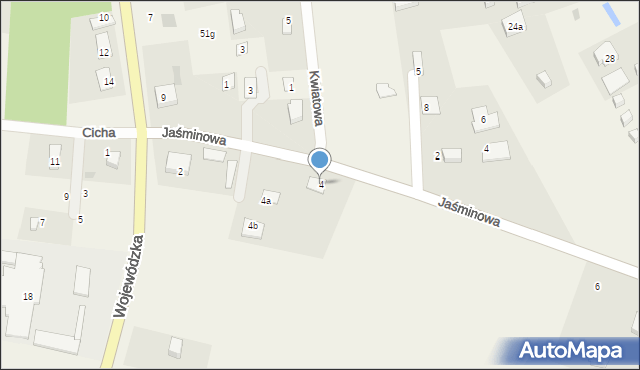 Duninowo, Jaśminowa, 4, mapa Duninowo