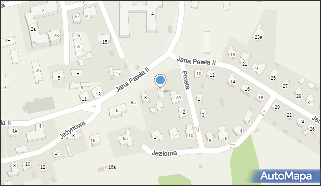 Dywity, Jana Pawła II, 8b, mapa Dywity